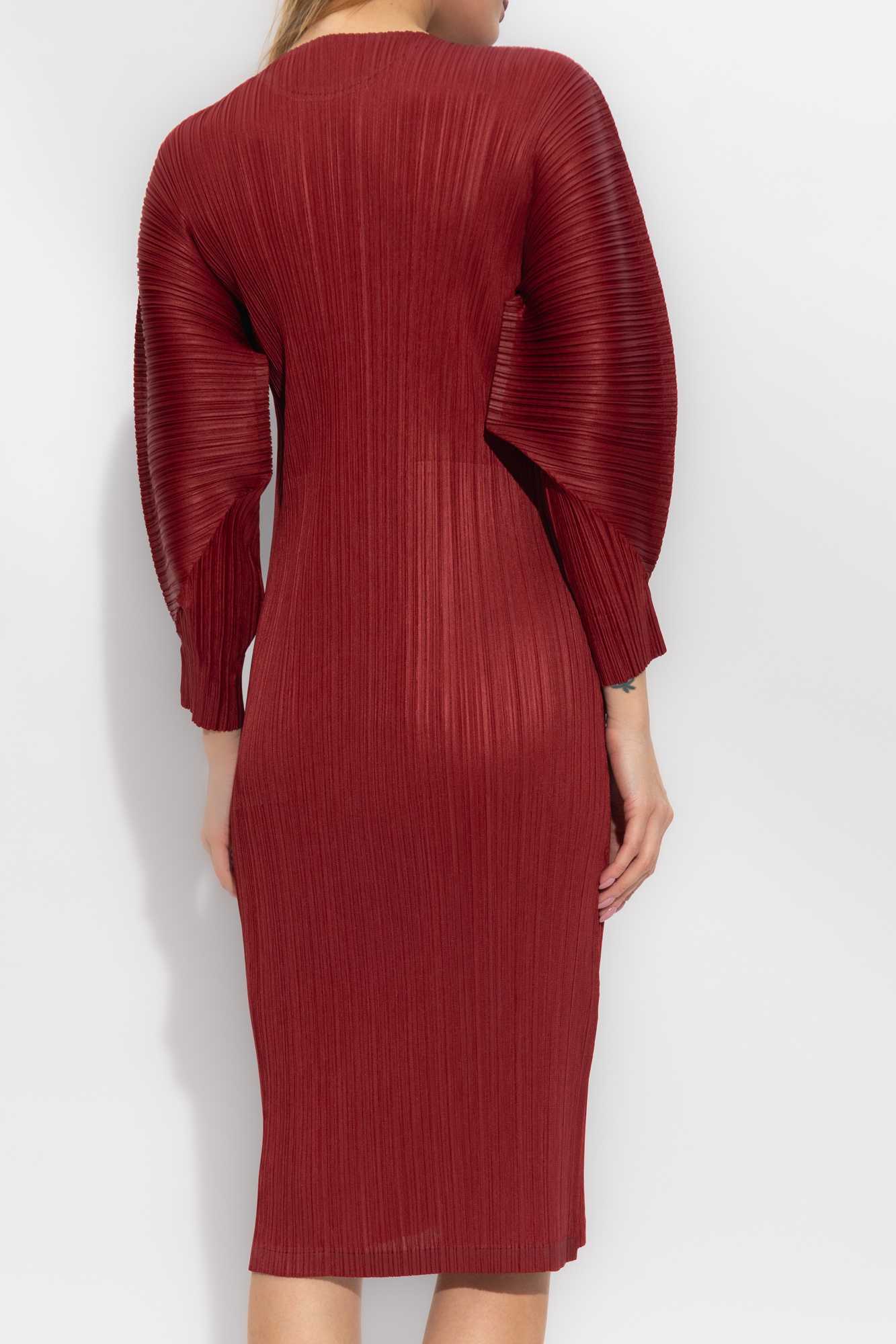 Issey miyake red outlet dress